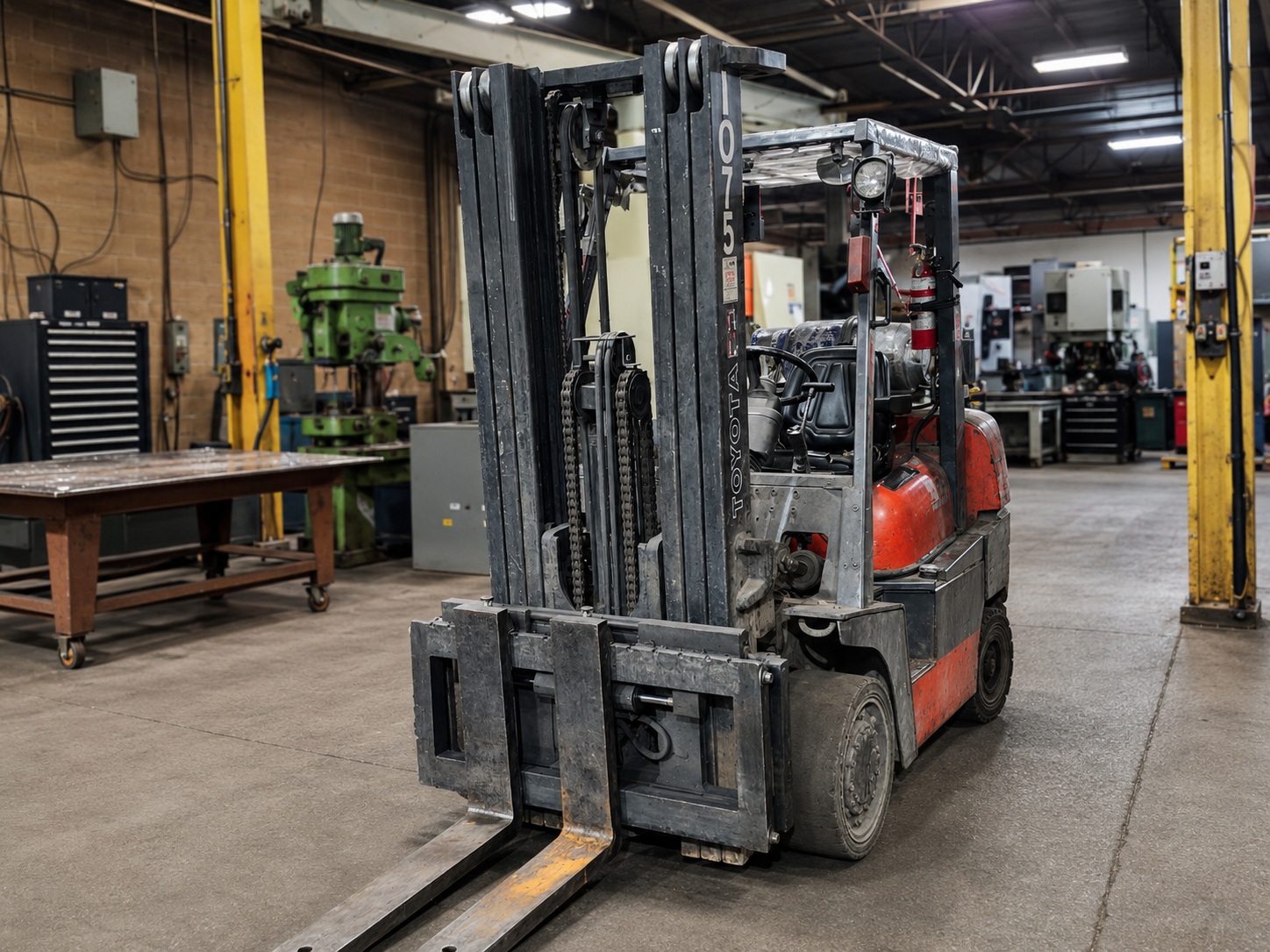 Forklift used for industrial repair work